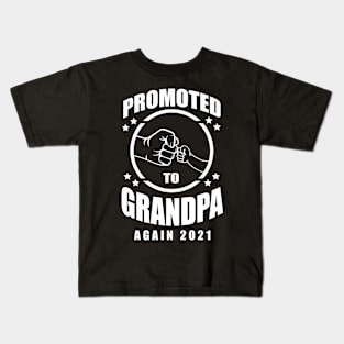 Mens Promoted To Grandpa Again Est 2021 Grandfather Gift Kids T-Shirt